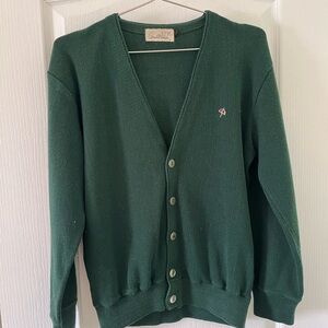 90s Vintage Preppy Arnold Palmer Green Cardigan Sweater